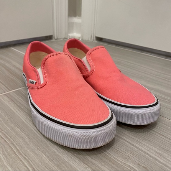 Vans Shoes - Women’s Coral Pink Slip On Vans